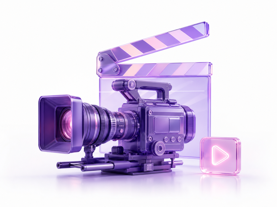 A creator producing short-form media in a digital studio